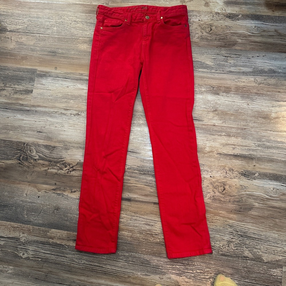 Kate Spade New York Broome Street Red Straight Leg Jeans Women Size 28